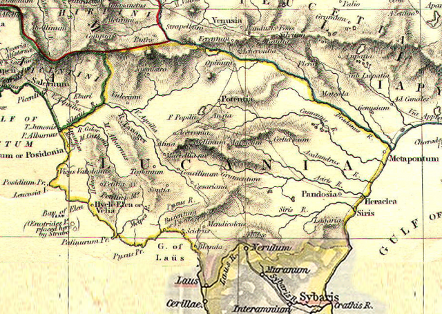 Lucania történelmi térképe