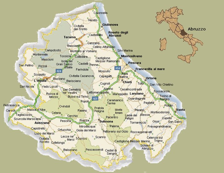 abruzzo térkép dialektusokhoz