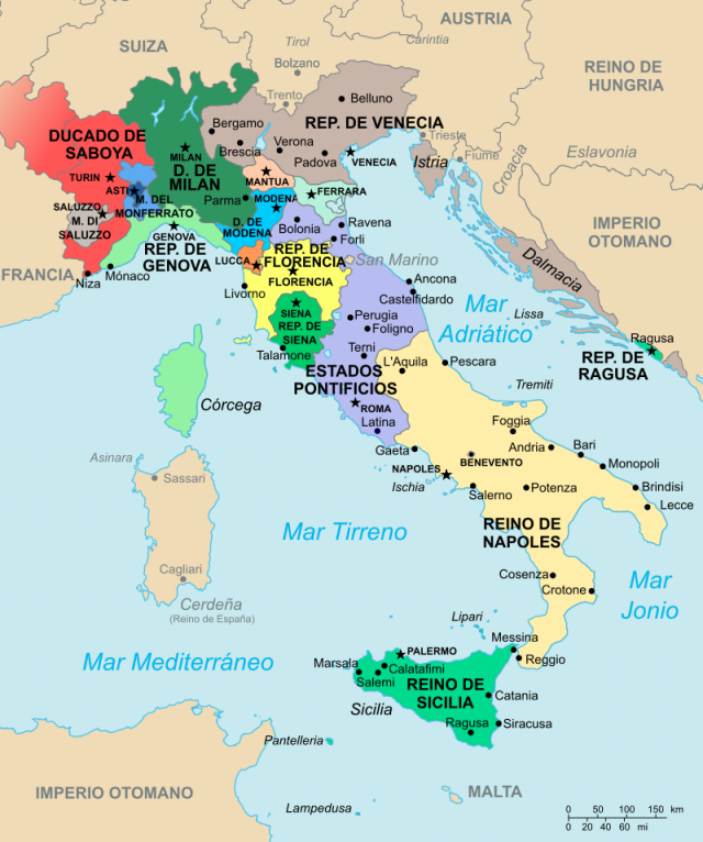 Geopolitikai helyzet 1494-ben az Appennini-félszigeten