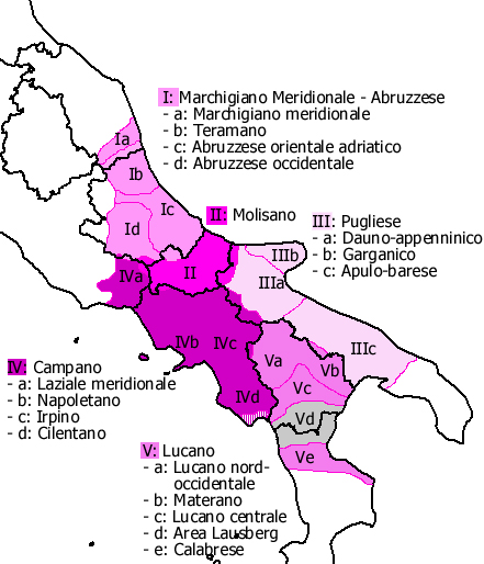 Nápolyi nyelv és variánsai - Puglia